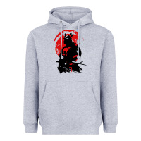 Heather Grey samurai warrior Heavyweight Hoodie - linhVisuals