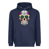 Navy sugar skull Heavyweight Hoodie - linhVisuals
