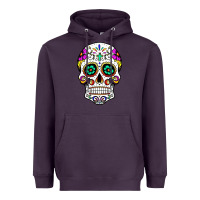 Plum sugar skull Heavyweight Hoodie - linhVisuals