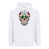 White sugar skull Heavyweight Hoodie - linhVisuals
