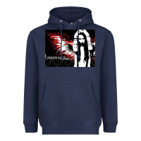Navy Marilyns angel with scabbed wings Heavyweight Hoodie - linhVisuals