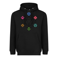 Black minimal dnd Heavyweight Hoodie - linhVisuals