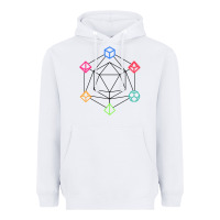 White minimal dnd Heavyweight Hoodie - linhVisuals
