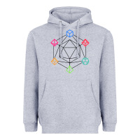 Heather Grey minimal dnd Heavyweight Hoodie - linhVisuals