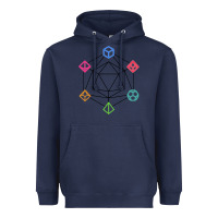 Navy minimal dnd Heavyweight Hoodie - linhVisuals