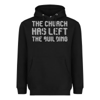 Black the church has left the building Heavyweight Hoodie - linhVisuals