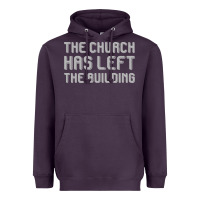 Plum the church has left the building Heavyweight Hoodie - linhVisuals