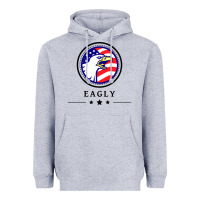 Heather Grey peacemaker eagly Heavyweight Hoodie - linhVisuals