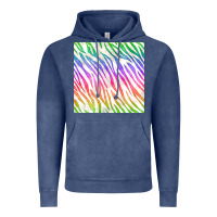Vintage Denim watercolor rainbow zebra seamless pattern Vintage Hoodie - BundleAndBundleShop