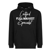 Black certified flea market specialist t shirt Heavyweight Hoodie - linhVisuals