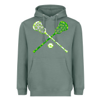 Sage funny lacrosse st patricks day boys men shamrock ball t shirt Heavyweight Hoodie - linhVisuals