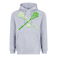 Heather Grey funny lacrosse st patricks day boys men shamrock ball t shirt Heavyweight Hoodie - linhVisuals