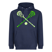 Navy funny lacrosse st patricks day boys men shamrock ball t shirt Heavyweight Hoodie - linhVisuals