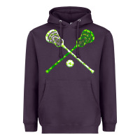 Plum funny lacrosse st patricks day boys men shamrock ball t shirt Heavyweight Hoodie - linhVisuals