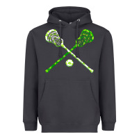 Smoke funny lacrosse st patricks day boys men shamrock ball t shirt Heavyweight Hoodie - linhVisuals