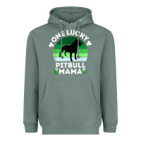 Sage funny st patrick's day one lucky pitbull mama pitbulldog t shirt Heavyweight Hoodie - linhVisuals