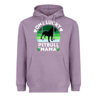 Lavender funny st patrick's day one lucky pitbull mama pitbulldog t shirt Heavyweight Hoodie - linhVisuals