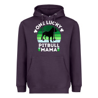 Plum funny st patrick's day one lucky pitbull mama pitbulldog t shirt Heavyweight Hoodie - linhVisuals