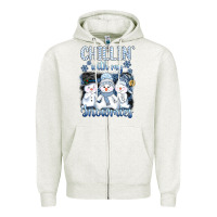 Oatmeal Heather chillin  with my sowmies Zipper Hoodie - AdoDesignShop