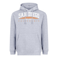 Heather Grey san diego california Heavyweight Hoodie - linhVisuals