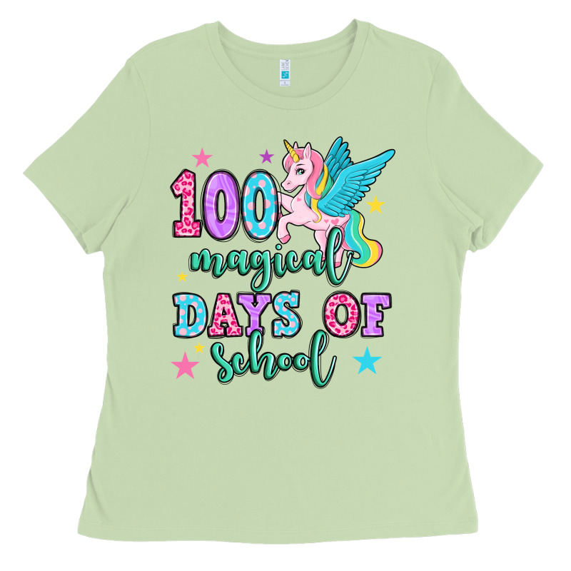 Hundred Magical Days Of School Unicorn Ladies Tee by OliviaCreatesArt | Teevron