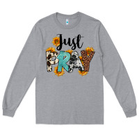 Heather Grey Just Pray Long Sleeve Tee - FaDigitalArtStudio