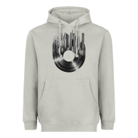 Moon Dust vinyl record cityscape Heavyweight Hoodie - linhVisuals