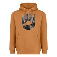 Meerkat vinyl record cityscape Heavyweight Hoodie - linhVisuals