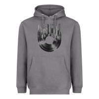 Storm vinyl record cityscape Heavyweight Hoodie - linhVisuals