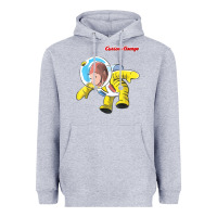 Heather Grey curious george happy astronaut portrait t shirt Heavyweight Hoodie - linhVisuals