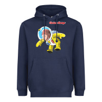 Navy curious george happy astronaut portrait t shirt Heavyweight Hoodie - linhVisuals