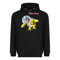 Black curious george happy astronaut portrait t shirt Heavyweight Hoodie - linhVisuals