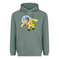 Sage curious george happy astronaut portrait t shirt Heavyweight Hoodie - linhVisuals