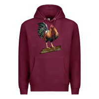 Burgundy american game rooster standing Premium Hoodie - LillyAllenDesigns