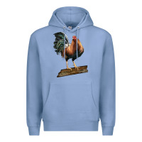 Colony Blue american game rooster standing Premium Hoodie - LillyAllenDesigns