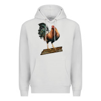 Dove Grey american game rooster standing Premium Hoodie - LillyAllenDesigns