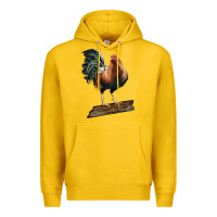 Lemon american game rooster standing Premium Hoodie - LillyAllenDesigns