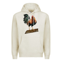 Oatmeal Heather american game rooster standing Premium Hoodie - LillyAllenDesigns