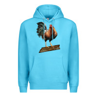 Ocean Blue american game rooster standing Premium Hoodie - LillyAllenDesigns