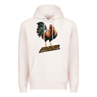 Pale Pink american game rooster standing Premium Hoodie - LillyAllenDesigns