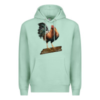 Seafoam american game rooster standing Premium Hoodie - LillyAllenDesigns