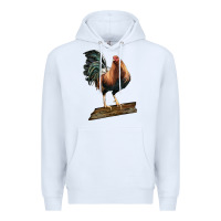 White american game rooster standing Premium Hoodie - LillyAllenDesigns