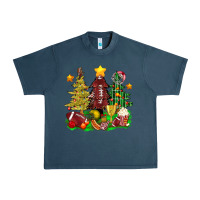 Midnight Navy christmas with american football trees bbs Urban Heavy Tee - BundleAndBundleShop