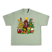 Oil Green christmas with american football trees bbs Urban Heavy Tee - BundleAndBundleShop