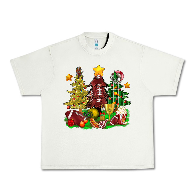 Christmas With American Football Trees Bbs Urban Heavy Tee by BundleAndBundleShop | Teevron