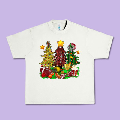 Christmas With American Football Trees Bbs Urban Heavy Tee Designed By Bundleandbundleshop