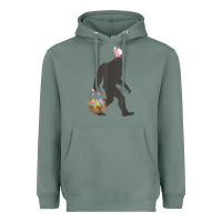 Sage funny bigfoot easter design with easter basket and bigfoot t shirt Heavyweight Hoodie - linhVisuals
