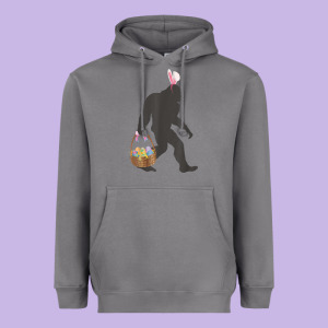 Funny Bigfoot Easter Design With Easter Basket And Bigfoot T Shirt Heavyweight Hoodie Designed By Linhvisuals