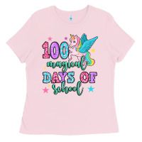 Bubblegum Pink hundred magical days of school unicorn Ladies Tee - OliviaCreatesArt