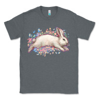 Charcoal Heather Easter Bunny leopard Easter Day Classic Tee - HowdyJamesFarm